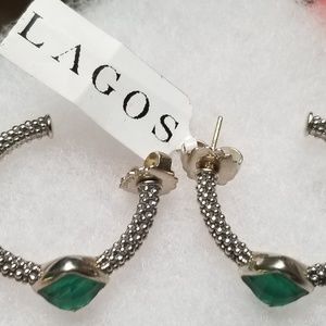Lagos malachite doublet hoop earrings